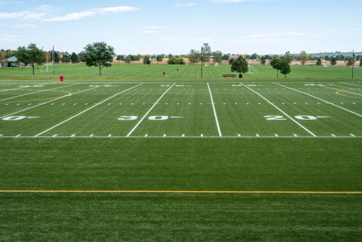 Commercial artificial turf athletic field